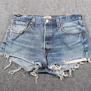 Levi’s 501 Shorts Womens W34 Blue Button Fly Cutoff Frayed